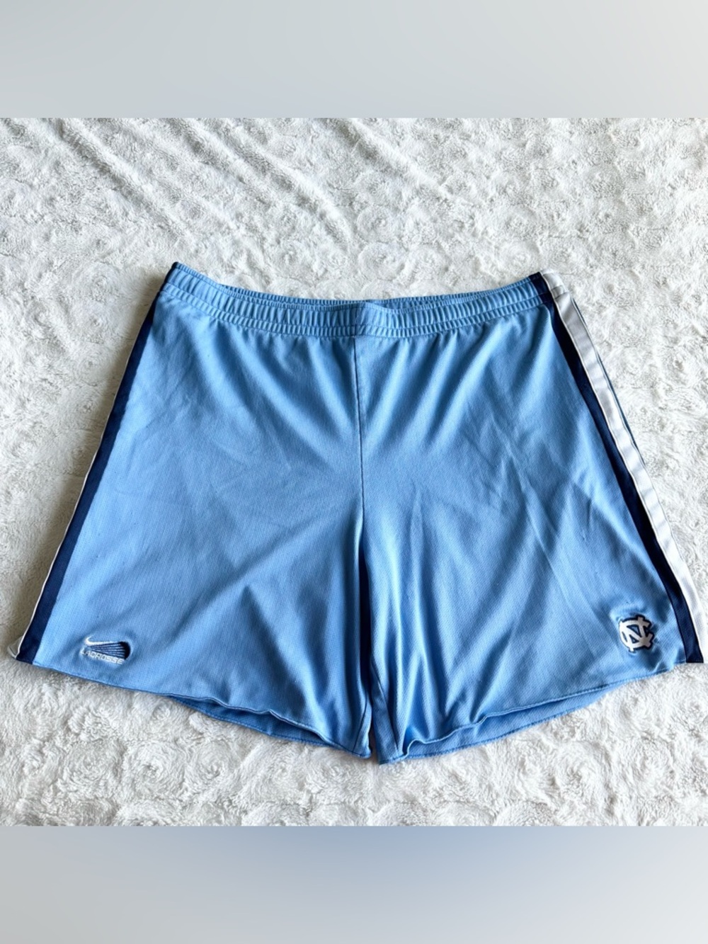 Vintage UNC Lacrosse Shorts Mens 2XL XXL Blue 7.5” North Carolina Tar Heels Nike